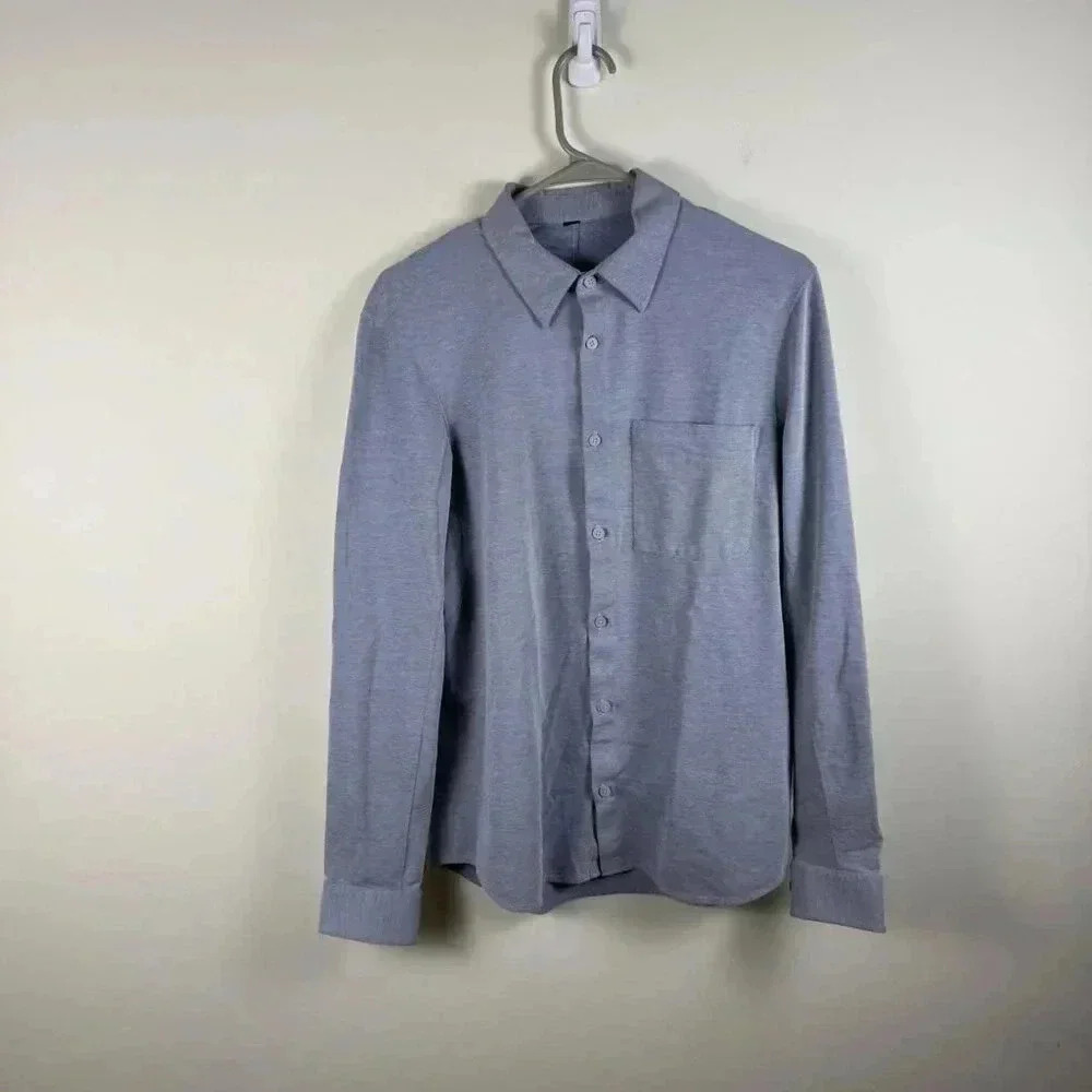 Lululemon Commission Long-Sleeve Shirt Pocket‎ Heather Blue Medium